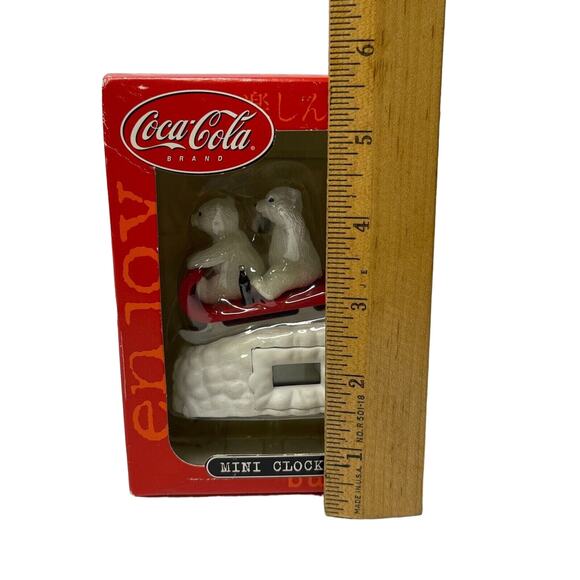 Coca Cola Collectible Mini Digital Clock Polar Bear Riding in Sleigh New in Box - Picture 10 of 10
